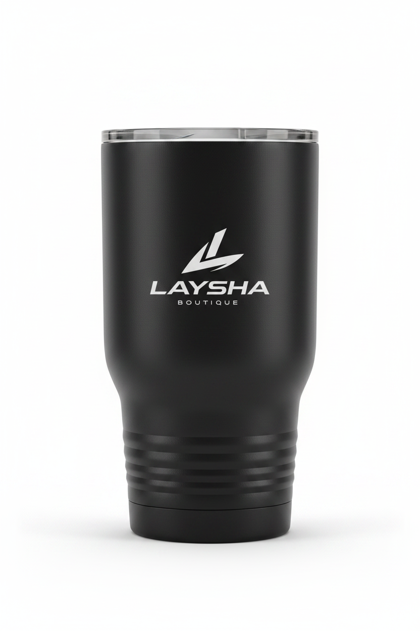 Vaso térmico negro mate con logo Laysha Boutique